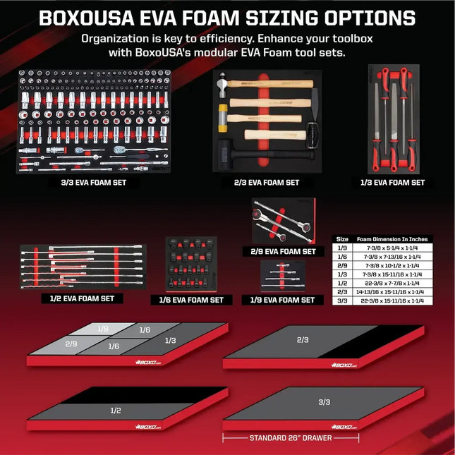 BoxoUSA 7-Piece Aviation Tool Set | 2/3rd EVA Foam BX793-R